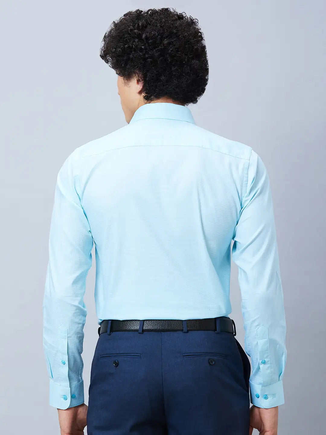 Raymond Men Blue Structure Slim Fit Cotton Shirt