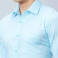 Raymond Men Blue Structure Slim Fit Cotton Shirt