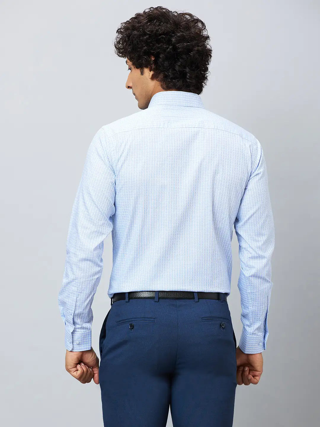 Raymond Men Grey Structure Slim Fit Cotton Shirts