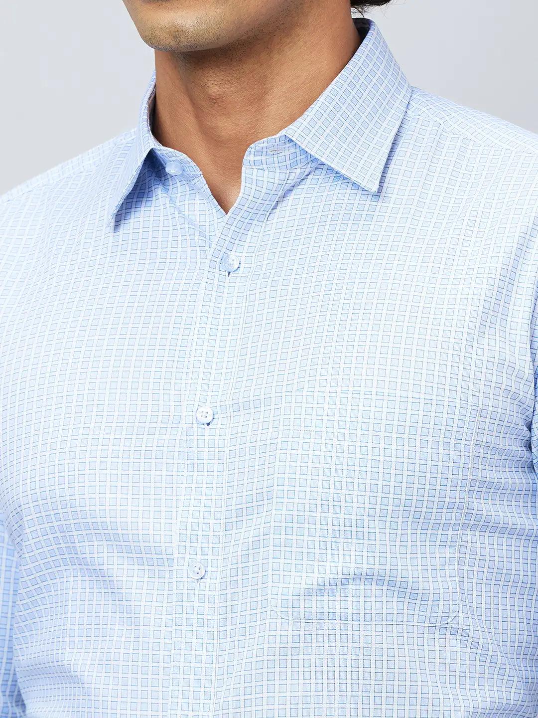 Raymond Men Grey Structure Slim Fit Cotton Shirts