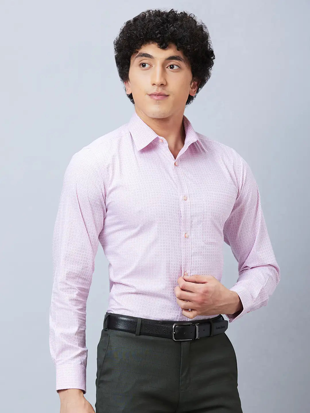 Raymond Men Blue Structure Slim Fit Cotton Shirts