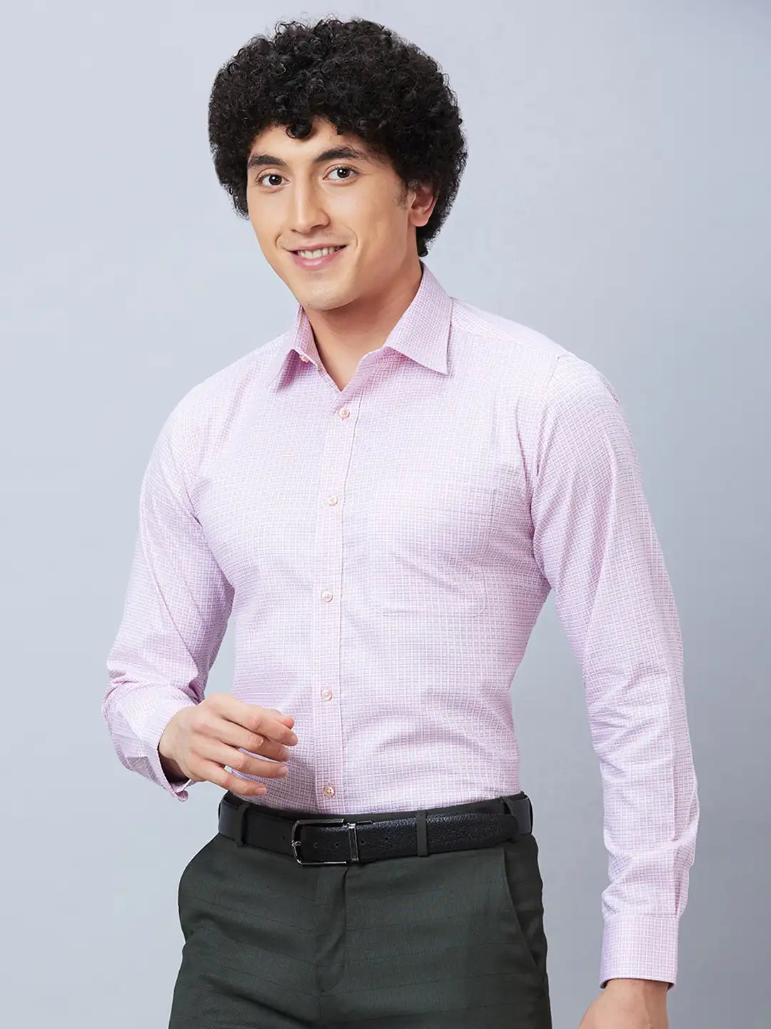 Raymond Men Blue Structure Slim Fit Cotton Shirts