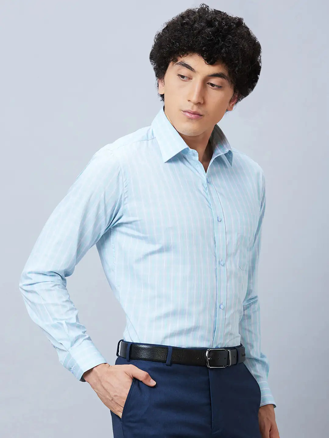 Raymond Men Fawn Structure Slim Fit Cotton Shirt