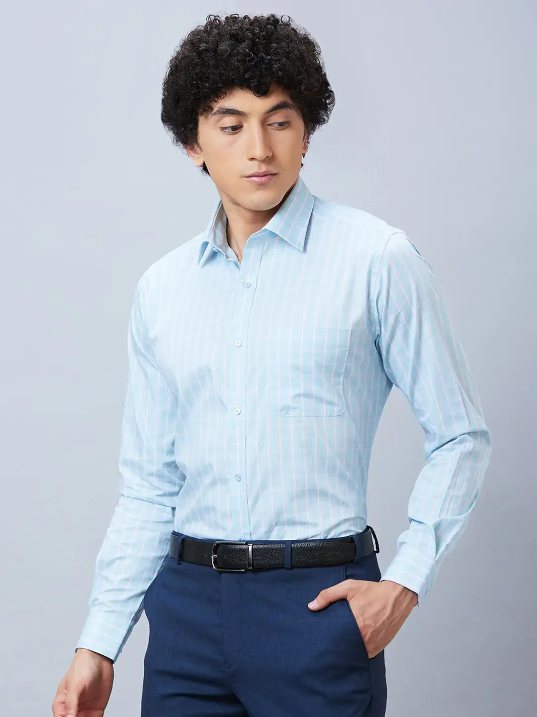 Raymond Men Fawn Structure Slim Fit Cotton Shirt