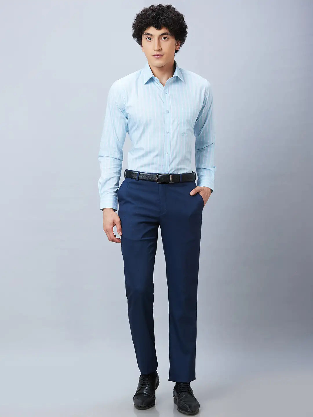 Raymond Men Fawn Structure Slim Fit Cotton Shirt
