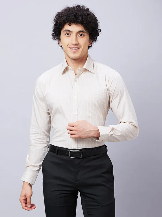 Raymond Men Violet Structure Slim Fit Cotton Shirt