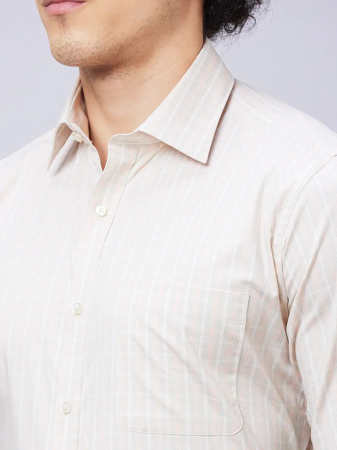 Raymond Men Violet Structure Slim Fit Cotton Shirt