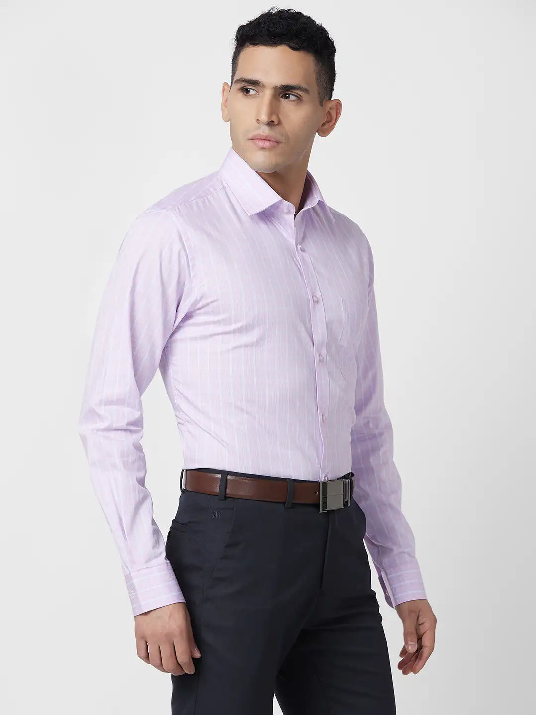 Raymond Men Blue Structure Slim Fit Cotton Shirt