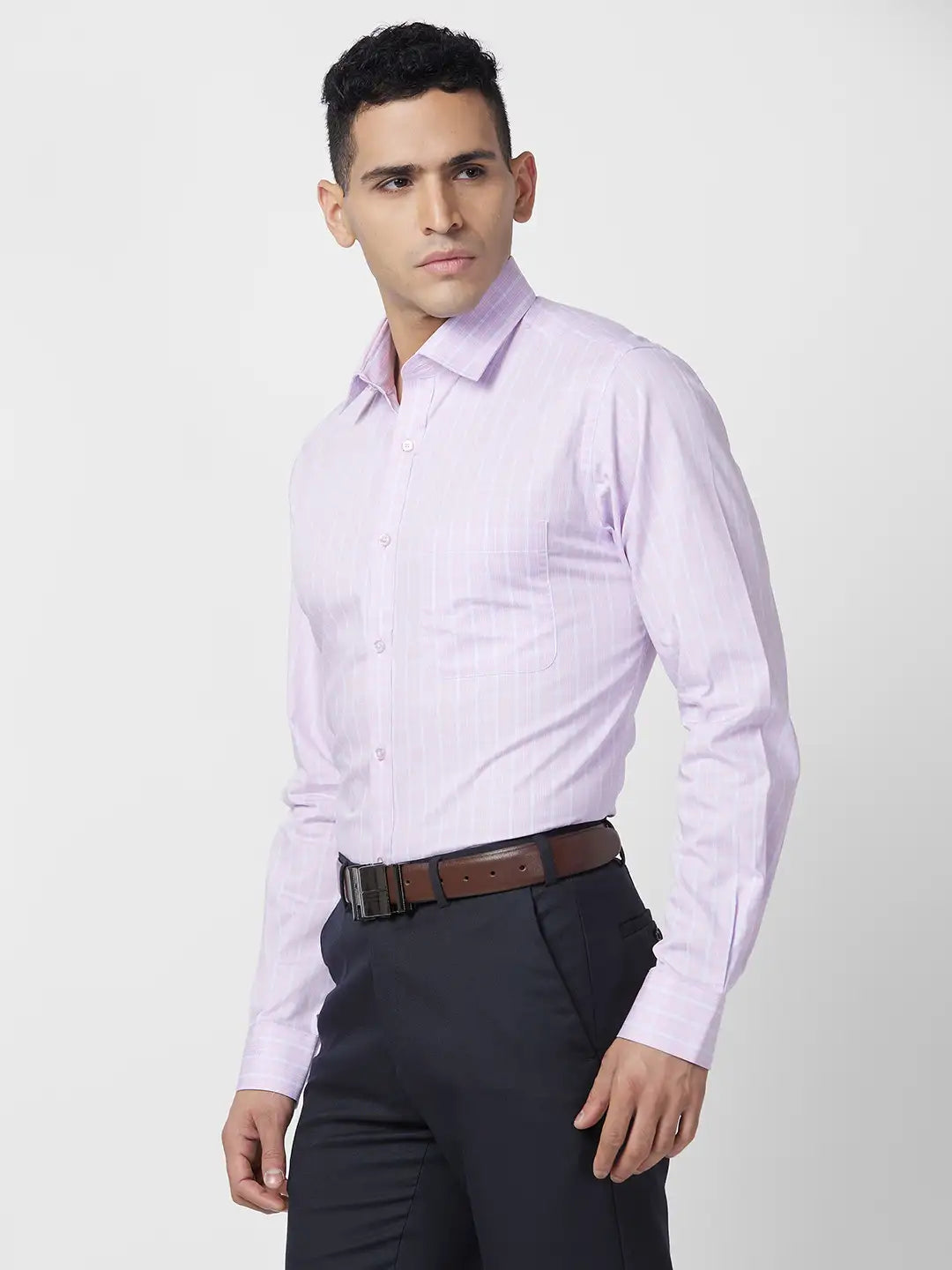 Raymond Men Blue Structure Slim Fit Cotton Shirt
