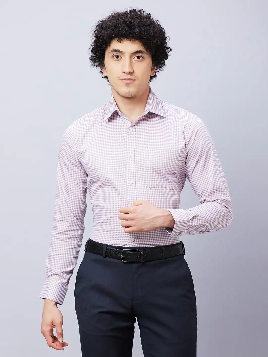 Raymond Men Red Structure Slim Fit Cotton Shirts