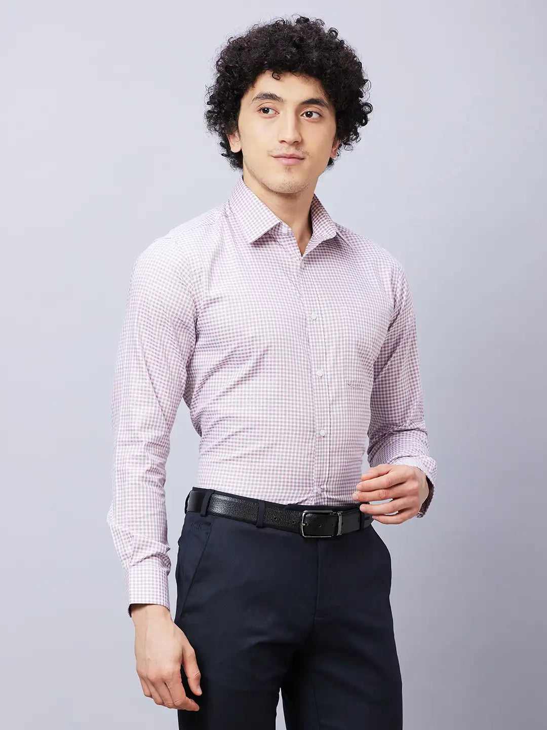 Raymond Men Red Structure Slim Fit Cotton Shirts