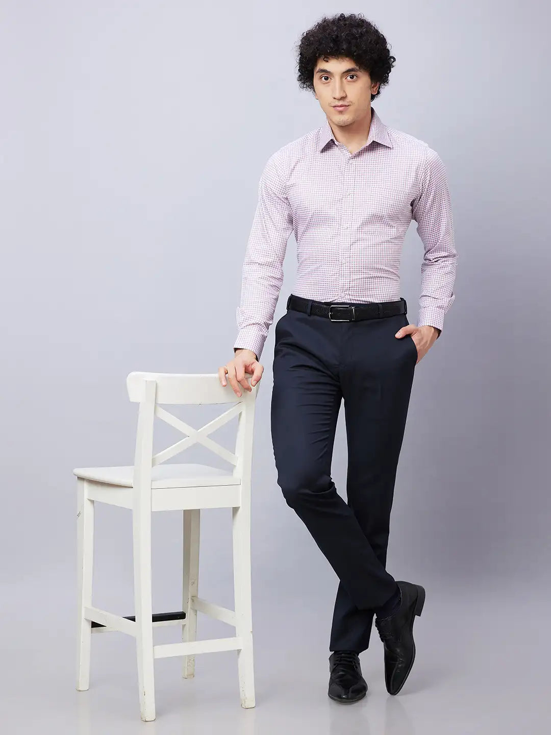 Raymond Men Red Structure Slim Fit Cotton Shirts