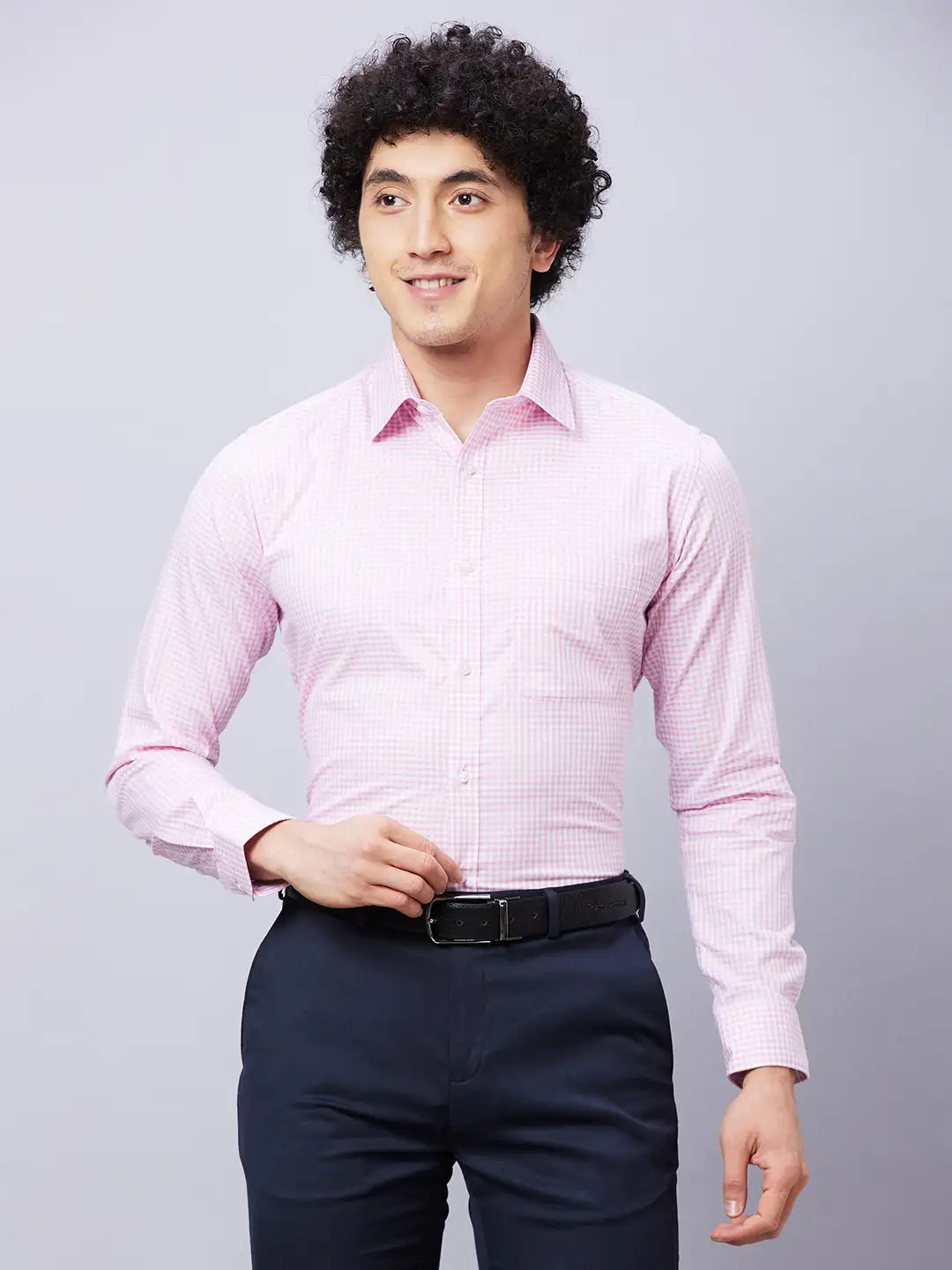 Raymond Men Blue Structure Slim Fit Cotton Shirts