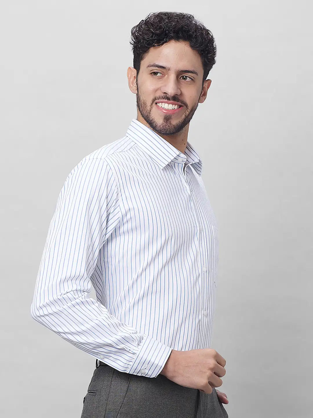 Raymond Men Violet Structure Slim Fit Cotton Shirts