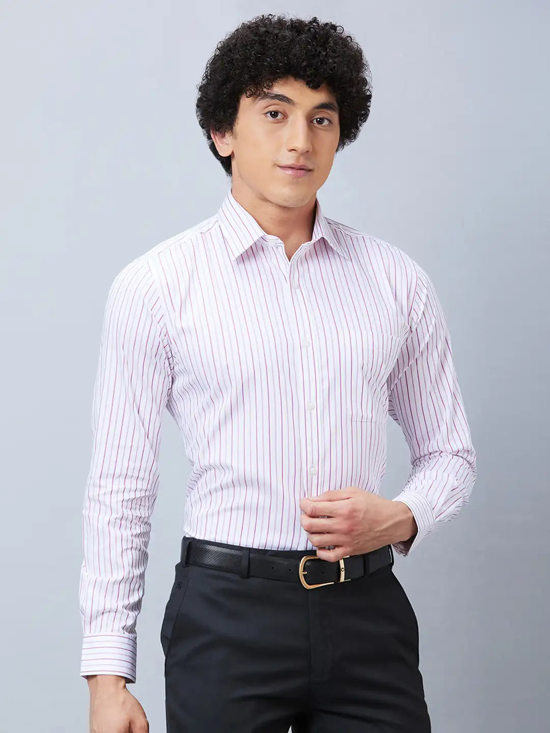 Raymond Men Blue Structure Slim Fit Cotton Shirts
