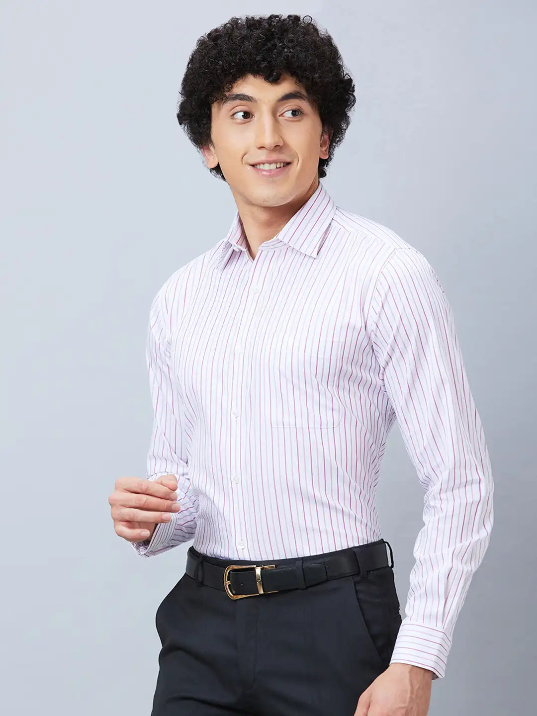 Raymond Men Blue Structure Slim Fit Cotton Shirts