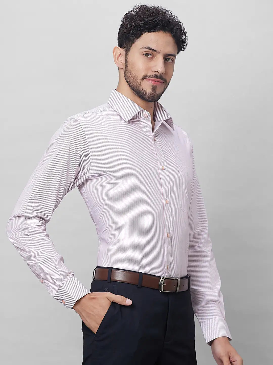 Raymond Men Green Structure Slim Fit Cotton Shirts