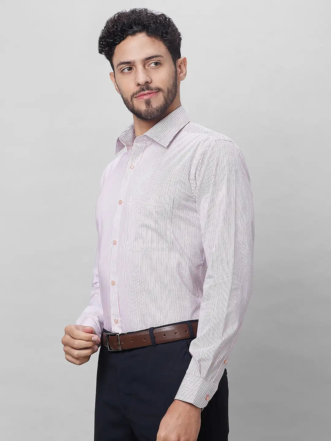 Raymond Men Green Structure Slim Fit Cotton Shirts