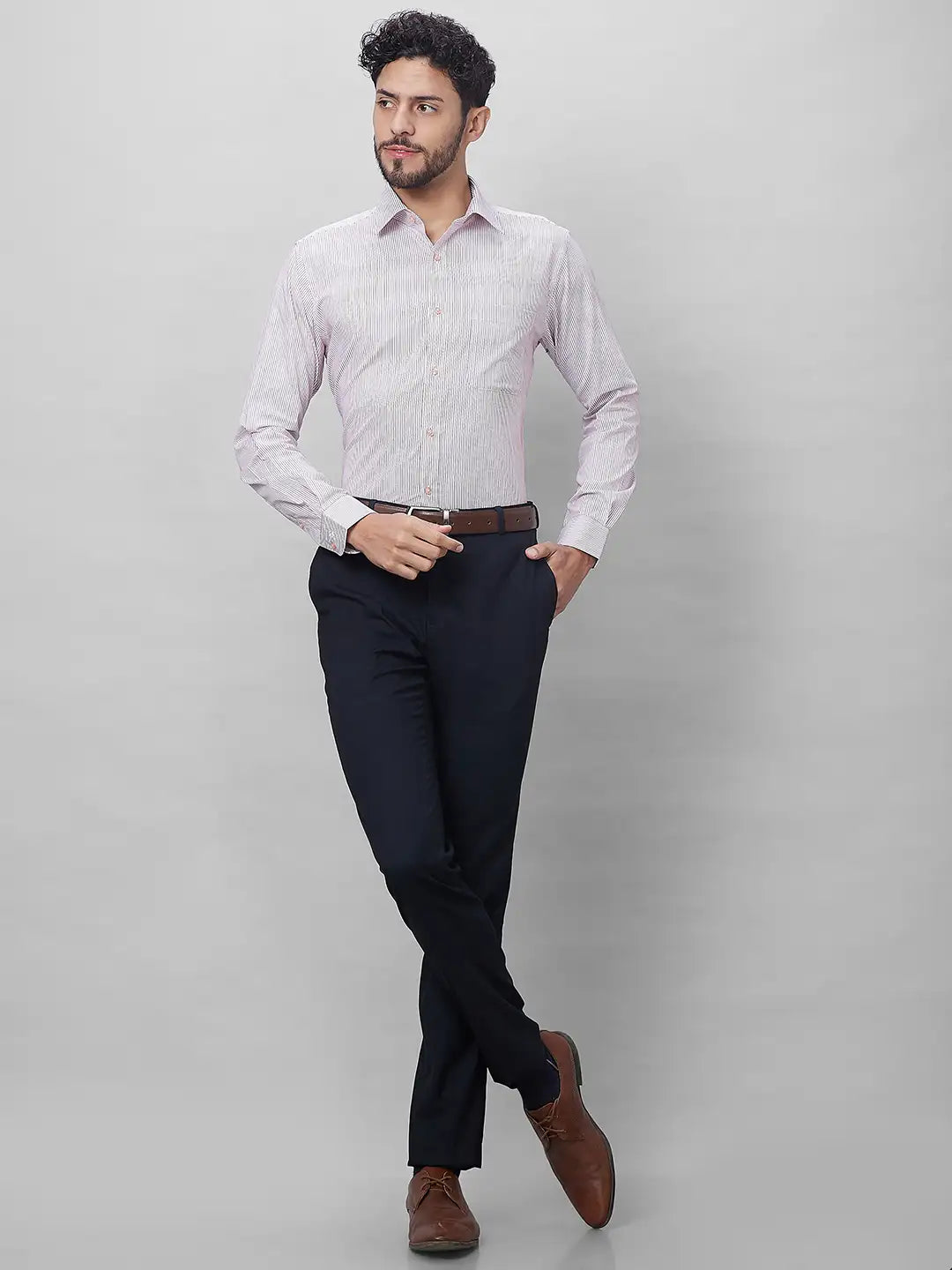 Raymond Men Green Structure Slim Fit Cotton Shirts