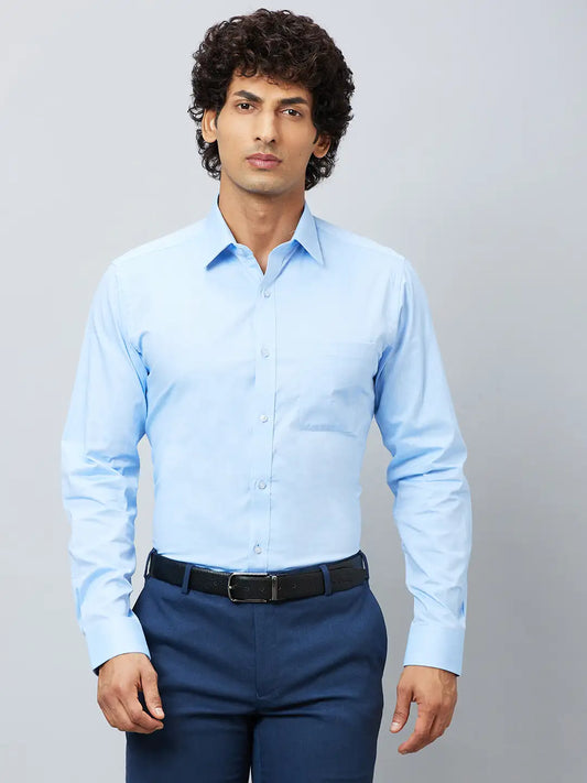 Raymond Men Red Structure Slim Fit Cotton Shirt