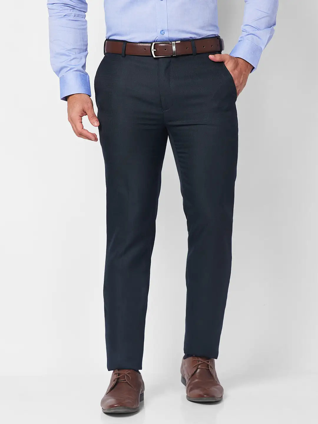 Raymond Men Grey Structure Slim Fit Cotton Shirt