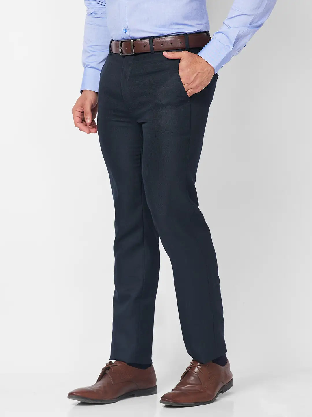 Raymond Men Grey Structure Slim Fit Cotton Shirt