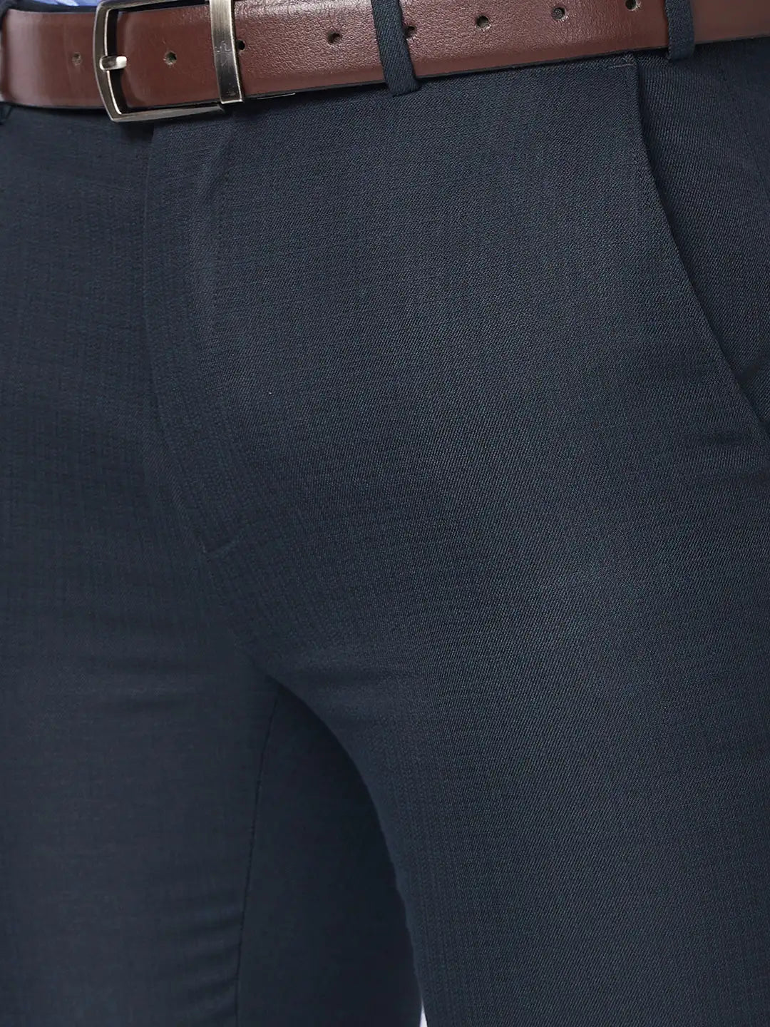 Raymond Men Grey Structure Slim Fit Cotton Shirt