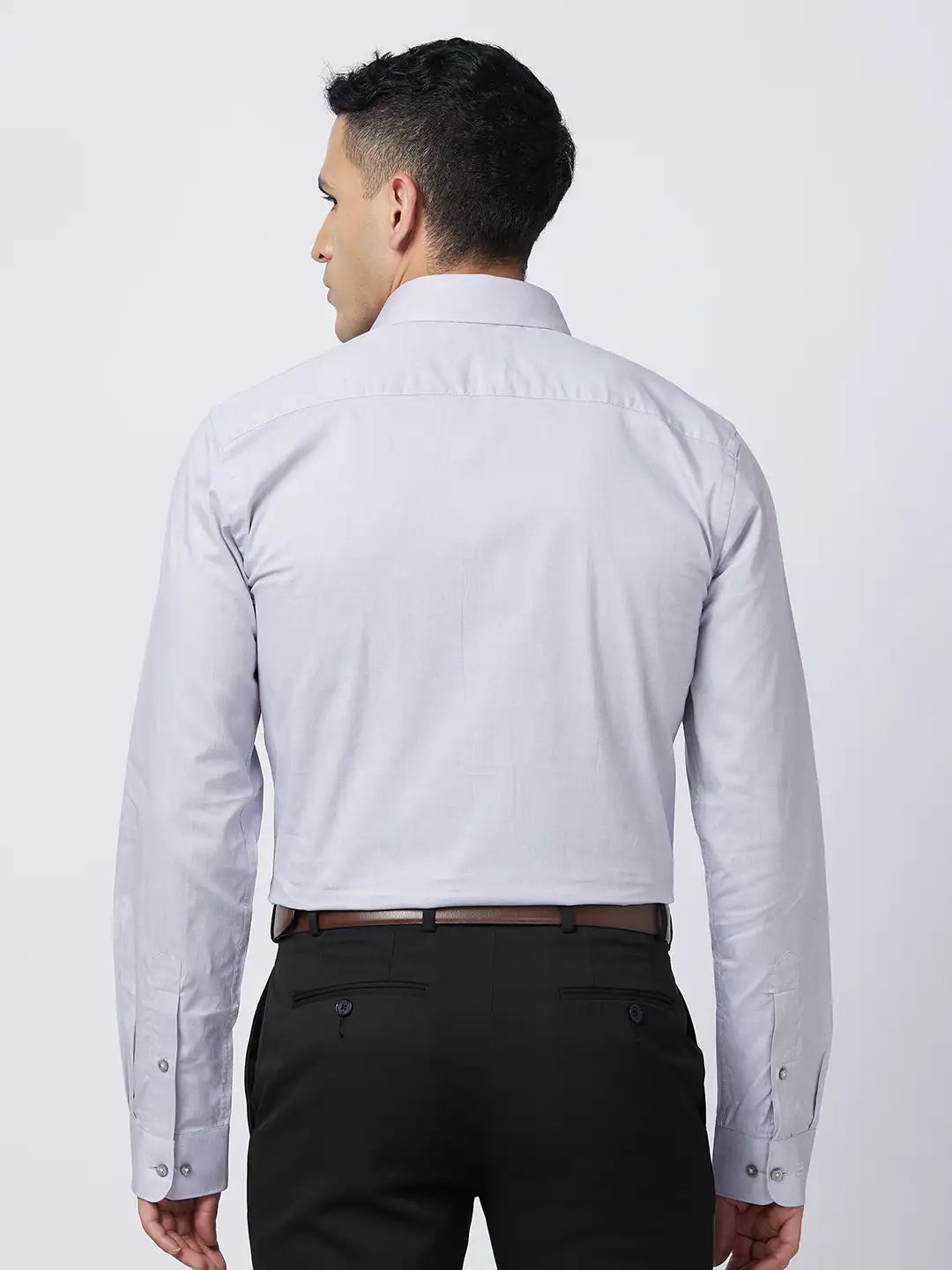 Raymond Men White Structure Slim Fit Cotton Shirt