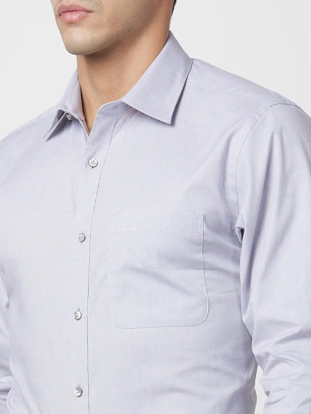 Raymond Men White Structure Slim Fit Cotton Shirt