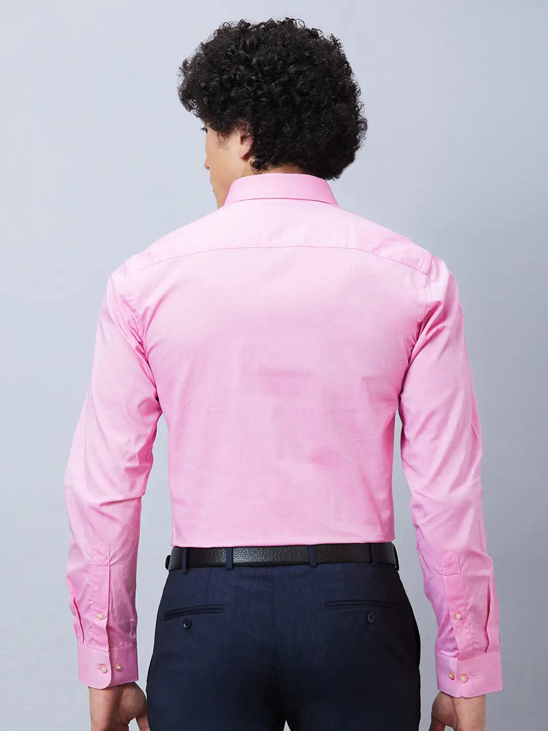 Raymond Men Violet Structure Slim Fit Cotton Shirt