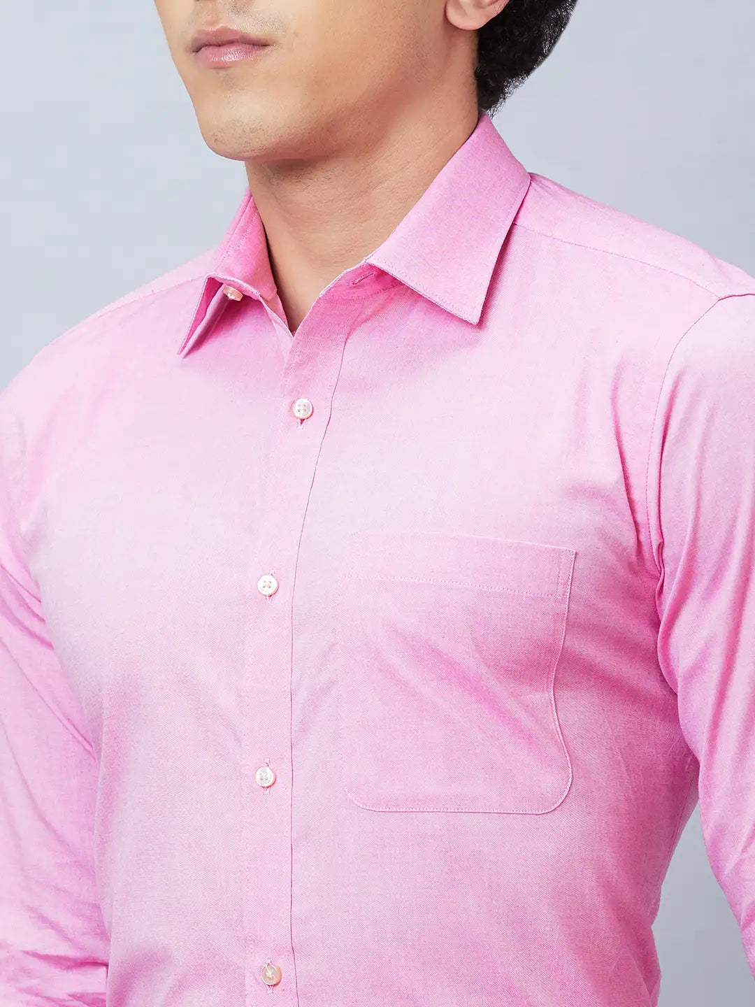 Raymond Men Violet Structure Slim Fit Cotton Shirt