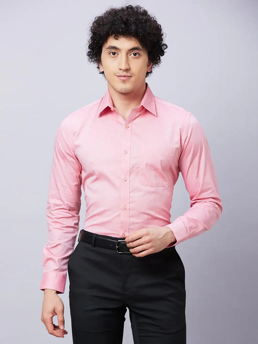 Raymond Men Blue Structure Slim Fit Cotton Shirts