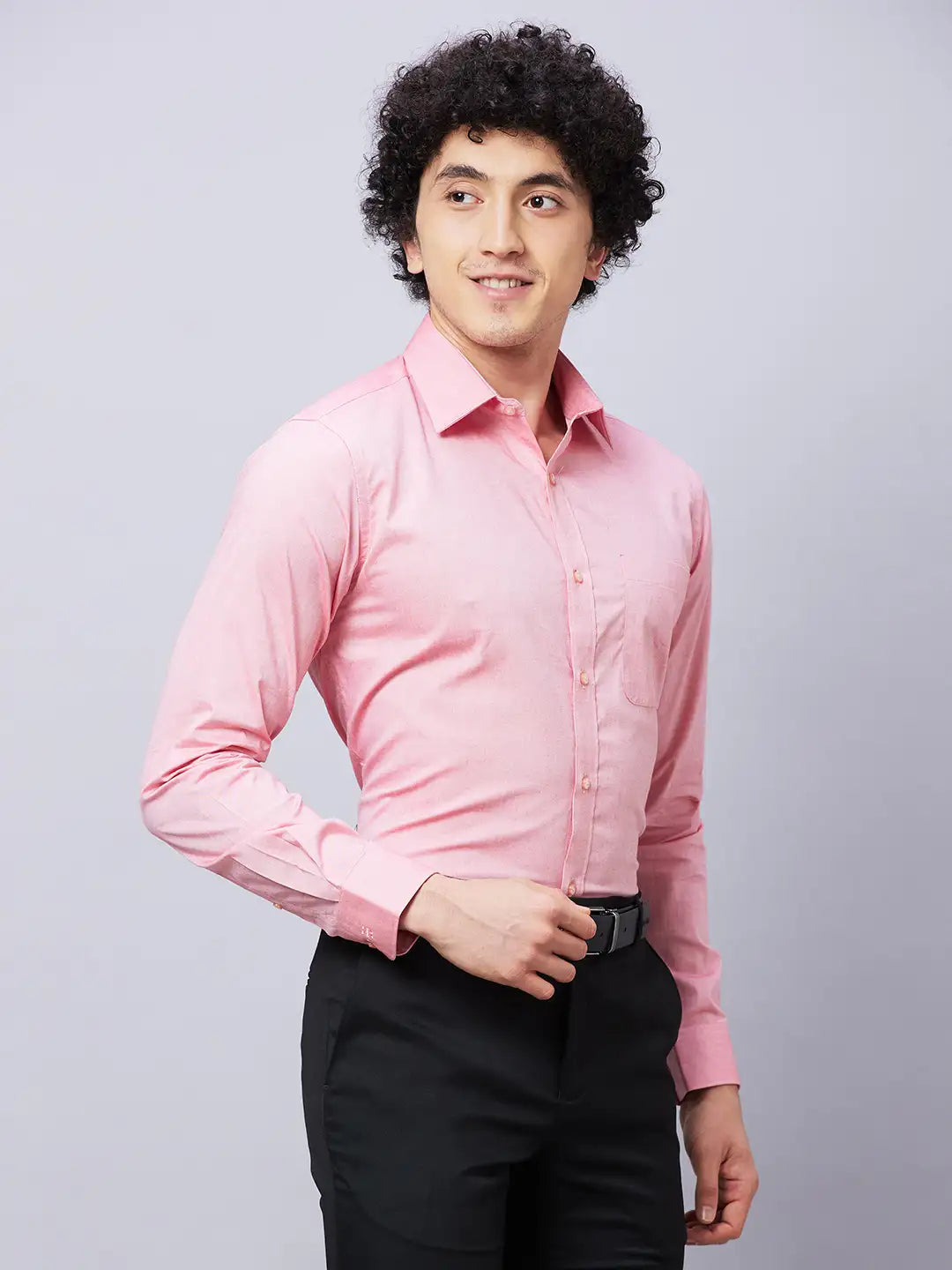 Raymond Men Blue Structure Slim Fit Cotton Shirts