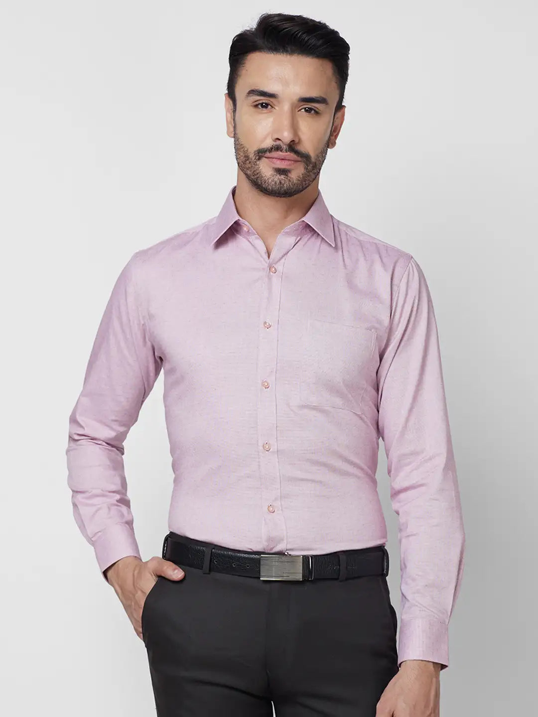 Raymond Men Blue Structure Slim Fit Cotton Shirt