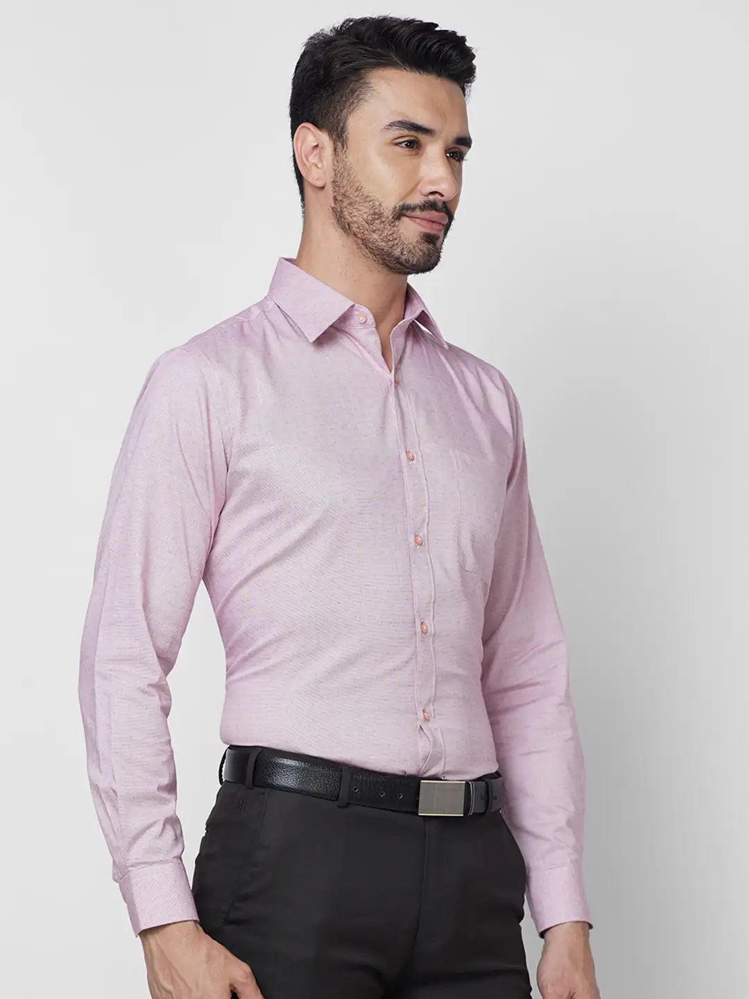 Raymond Men Blue Structure Slim Fit Cotton Shirt