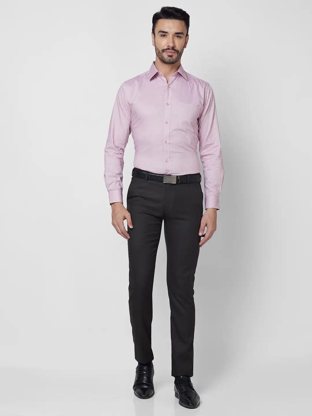 Raymond Men Blue Structure Slim Fit Cotton Shirt