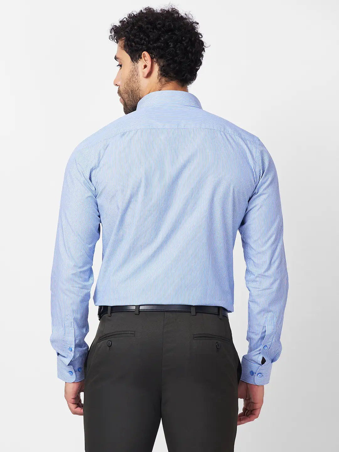 Raymond Men Blue Structure Slim Fit Cotton Shirt