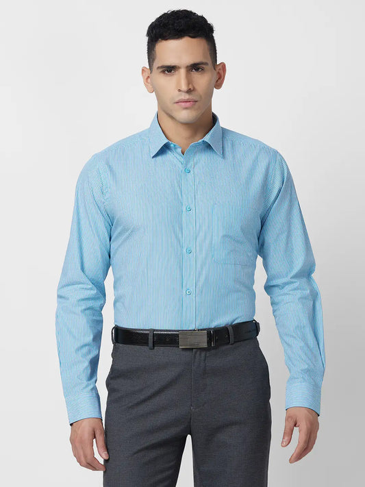 Raymond Men Green Structure Slim Fit Cotton Shirt
