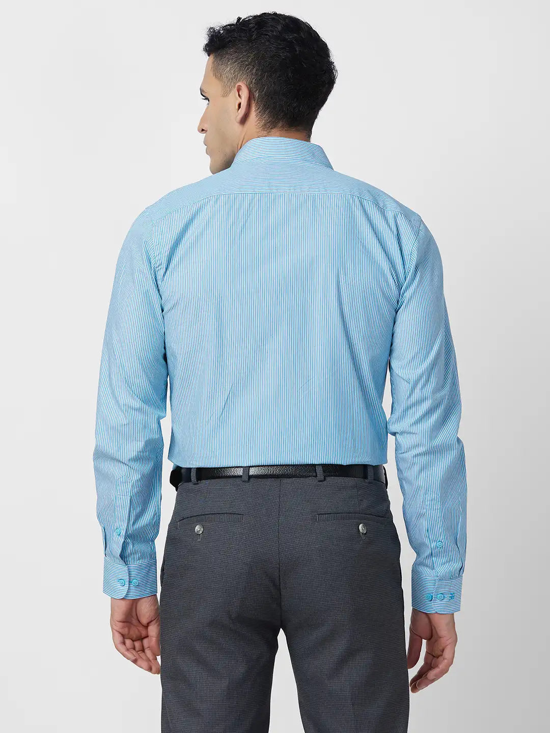 Raymond Men Green Structure Slim Fit Cotton Shirt