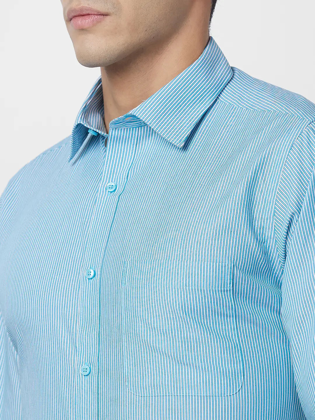 Raymond Men Green Structure Slim Fit Cotton Shirt