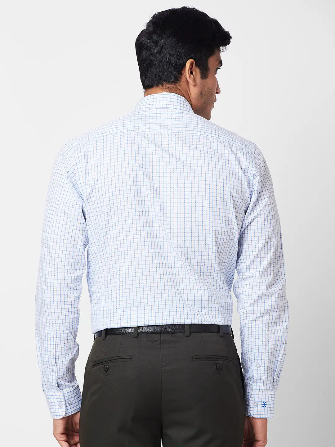 Raymond Men Blue Structure Slim Fit Cotton Shirt