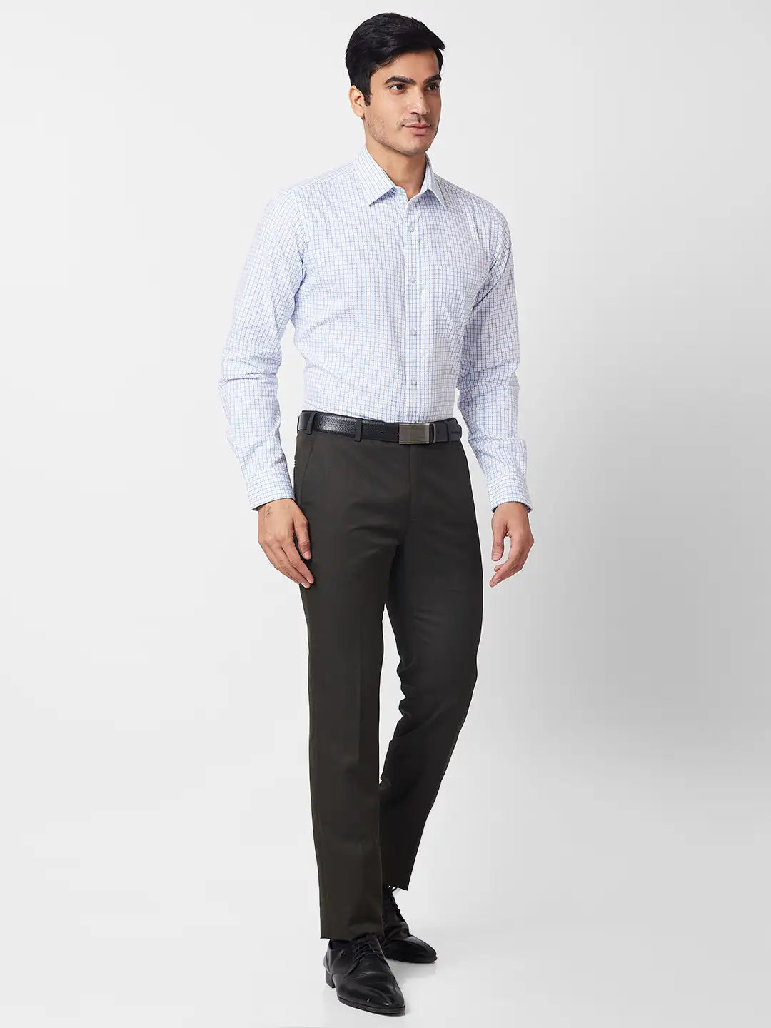 Raymond Men Blue Structure Slim Fit Cotton Shirt