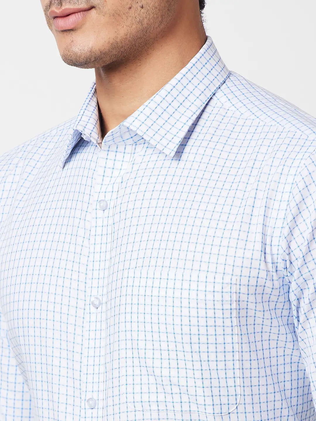 Raymond Men Blue Structure Slim Fit Cotton Shirt