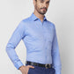 Raymond Men Blue Structure Slim Fit Cotton Shirt