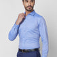 Raymond Men Blue Structure Slim Fit Cotton Shirt