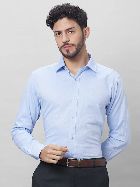 Raymond Men Green Structure Slim Fit Cotton Shirts