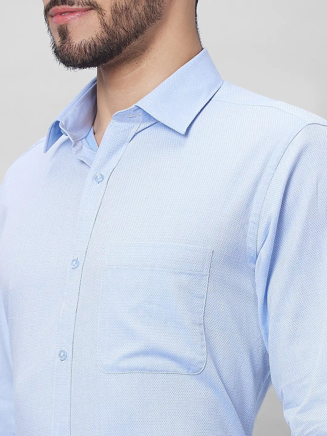 Raymond Men Green Structure Slim Fit Cotton Shirts