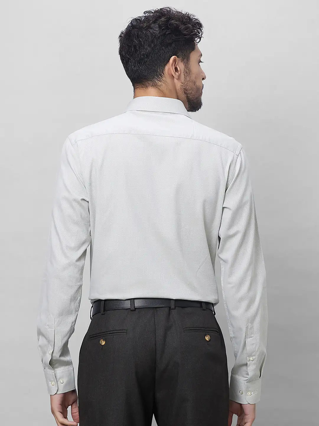 Raymond Men Petrol Structure Slim Fit Cotton Shirts