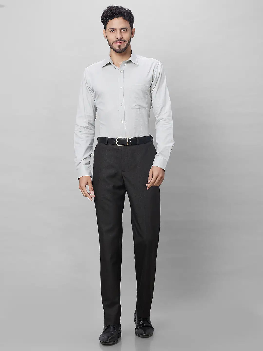 Raymond Men Petrol Structure Slim Fit Cotton Shirts
