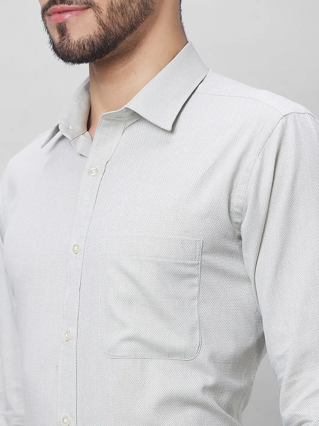 Raymond Men Petrol Structure Slim Fit Cotton Shirts